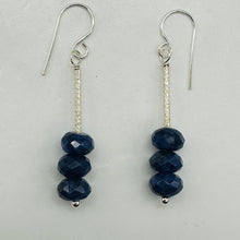 Load image into Gallery viewer, Designer Blue Sodalite Sterling Silver Dangle Earrings 1 3/4 Inch Drop
