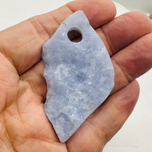 Load image into Gallery viewer, Druzy Blue Chalcedony Designer Pendant Bead |178cts | 69x35x11mm | 1 Bead |

