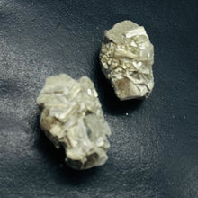 Load image into Gallery viewer, Pyrite Crystal Nugget Beads | 28x19x15mm to 29x17x16mm | Silver Gold | 2 Beads |
