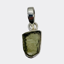 Load image into Gallery viewer, Moldavite 8.88ct Sterling Silver Free-form Pendant| 7/8&quot; Long| Green| 1 Pendant|
