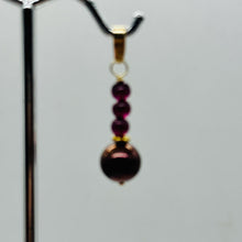 Load image into Gallery viewer, Purple Black Grape Freshwater Pearl 14K Gold Filled Pendant | 1&quot; Long |
