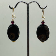 Load image into Gallery viewer, Natural Poppy Ocean Jasper 14K Gold Filled Earrings | Pink, Black | 1 1/2&quot; Long|
