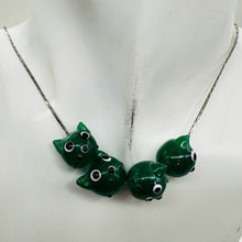 Load image into Gallery viewer, Kitty Cat Ceramic Round Beads | 15mm | Juniper Green | 4 Beads |
