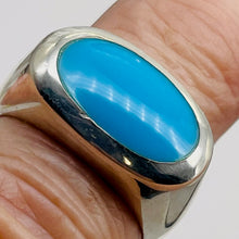 Load image into Gallery viewer, Turquoise Sterling Silver Oval Ring | Size 8 | Blue | 1 Ring |
