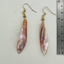 Load image into Gallery viewer, Designer Pink Mussel Shell 14K Gold Filled Earrings | 2 1/2&quot; Long |
