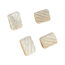 Load image into Gallery viewer, 4 White Mother of Pearl Carved Rectangle Beads 4363
