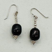 Load image into Gallery viewer, Black Cherry Freshwater Pearl Earrings | 1 1/4&quot; Long | 12x8mm Pearls | 1 Pair |
