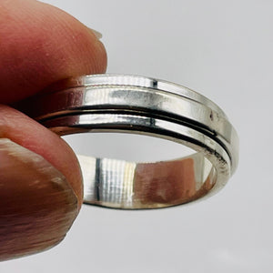 Sterling Silver Double Band Spinner Ring | Size 9 | Silver | 1 Ring |