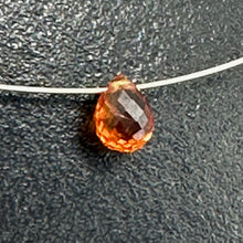 Load image into Gallery viewer, Sapphire, Faceted Padparadscha .41ct Briolette Pendant Bead | 5x3mm| Orange| 1 |
