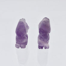 Load image into Gallery viewer, Howling 2 Carved Amethyst Wolf / Coyote Beads | 21x11x8mm | Purple

