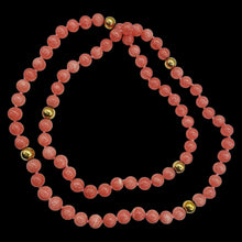 Load image into Gallery viewer, Pink Rose Rhodochrosite 8mm Round Gemstone Hand Knotted Silk Necklace
