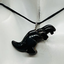 Load image into Gallery viewer, Tigereye Tyrannosaurus Rex Dinosaur Pendant Necklace | 3/4&#39; Long | Bronze |
