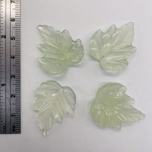 Load image into Gallery viewer, Carved Serpentine New Jade Leaf Bead Set | 28x23x4 to 24x24x4mm | 4 Beads |
