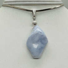 Load image into Gallery viewer, Chalcedony Designer Cut Sterling Silver Wire Wrap Pendant | 2&quot; Long | Blue |
