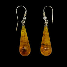 Load image into Gallery viewer, Amber Long Teardrop Dangle Earrings | 1 1/2" Long | Amber | 1 Pair Earrings |
