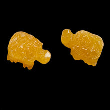 Load image into Gallery viewer, Charming 2 Carved Orange Calcite Turtle Beads | 22x15x9.5mm | Orange
