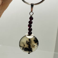 Load image into Gallery viewer, Gemmy Peruvian Opal w/Garnet Sterling Silver Pendant | Clear, Red |1 1/4&quot; Long |
