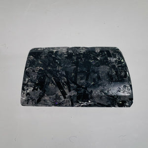 Tourmalinated Quartz Trapezoid Bead - Double Drilled| 24x14x8mm| Clear, Black| 1