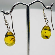 Load image into Gallery viewer, Amber Ovaloid Sterling Silver Earrings | 1 1/4&quot; Long | Yellow | 1 Pair |
