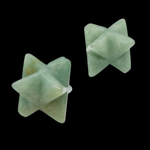 Kabbalah 2 Aventurine Merkabah Star Beads | 25x15x15mm | Green