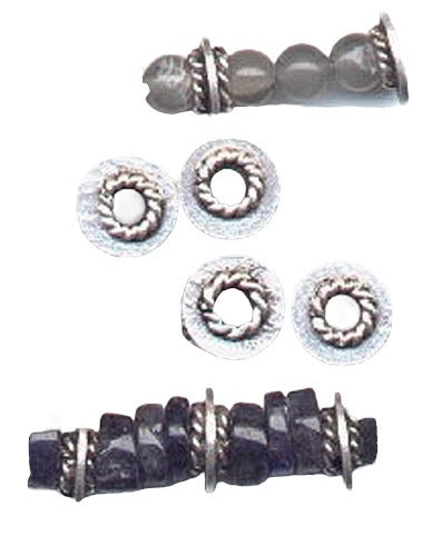 4 Fabulous 3.6G Solid Sterling Silver Braid-Ring Spacer Beads 3858