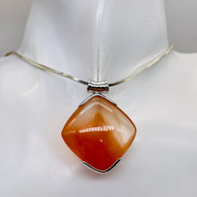 Load image into Gallery viewer, Tangerine Quartz Sterling Silver Square Pendant | 1 1/2&quot; Long| Clear Orange | 1|
