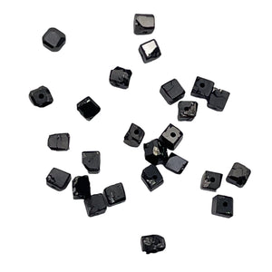 Natural Black Diamond 2.3cts Scissor Cut Cube Beads | 1x1mm to 2x1mm | 25 Beads|