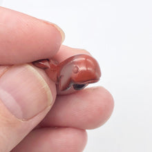 Load image into Gallery viewer, Carved One Animal Brecciated Jasper Whale Beads | 21x11x9mm | Red, Grey
