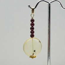 Load image into Gallery viewer, Gemmy Peruvian Opal w/Garnet Sterling Silver Pendant | Clear, Red |1 1/4&quot; Long |
