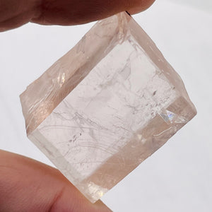 Optical Calcite / Iceland Spar 20g Rectangular Prism | 31x19x12mm | Pink, Clear|