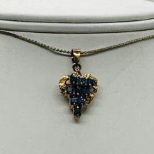 Load image into Gallery viewer, Sapphire Gemstone Vermeil Pendant Necklace | Blue | 1 inch long | 1 Pendant |
