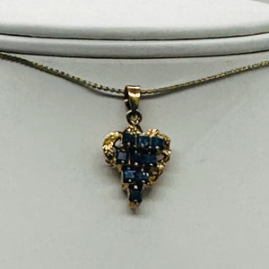 Sapphire Gemstone Vermeil Pendant Necklace | Blue | 1 inch long | 1 Pendant |