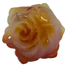 Load image into Gallery viewer, Carved Carnelian rose Flower Bead | Orange | 24x10mm | 1 Bead |
