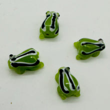 Load image into Gallery viewer, Frog Lampwork Glass Jumping Froggie Beads | 17x12x9mm | Green | 4 Beads |
