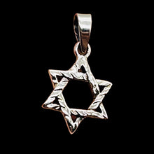 Load image into Gallery viewer, Star of David Sterling SilverPendant Charm | 1&quot; Long | Silver | 1 Pendant Charm|

