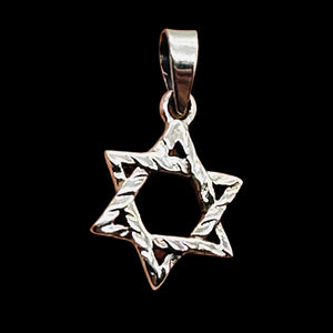 Star of David Sterling SilverPendant Charm | 1" Long | Silver | 1 Pendant Charm|