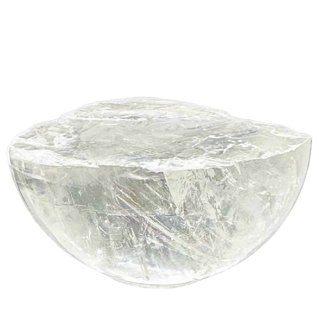 Optical Calcite Iceland Spar 82g Unique Specimen1/2 Sphere | 47x24mm | Clear |