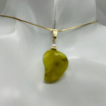 Load image into Gallery viewer, Jade Carved Leaf Sterling Silver Drop Pendant | 1 1/4&quot; Long| Green | 1 Pendant|
