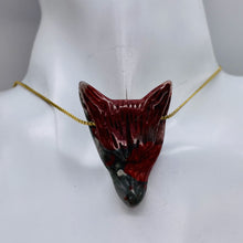 Load image into Gallery viewer, Red Jasper Carving Wolf Head Pendant Bead | 40x30x10mm | Red | 1 Bead |

