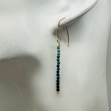 Load image into Gallery viewer, Sapphire AAA Faceted Bead Yellow Gold Earrings | Blue, Dark Blue | 2" Long|
