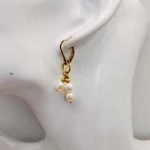 Load image into Gallery viewer, Faceted Pearl 14K Gold Filled Lever Back Earrings | 1 1/2&quot; Long| White| 1 Pair |

