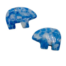 Load image into Gallery viewer, 2 Roar Hand Carved Natural Lapis Bear Beads 9252LP | 15x12x4mm | Blue and White
