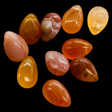 Load image into Gallery viewer, Botswana Agate Briolette Beads 10 Orange Pink Gemstone 12mm Jewelry Making
