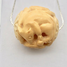 Load image into Gallery viewer, Carved Chinese Zodiac Year of the Rat Bone Bead | 360mm | Cream | Round | 1 Bd |
