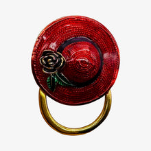 Load image into Gallery viewer, Society Designer Hat Brooch | 56x42x15mm | Sparkling Red | 1 Brooch |
