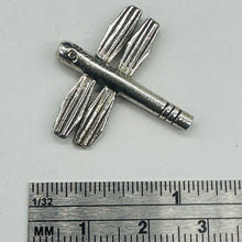 Load image into Gallery viewer, Fluttering Thai Hill Tribe Silver Dragonfly 26.5x26.5x5mm Bead 5447
