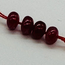 Load image into Gallery viewer, Ruby AAA Rondelle Beads | 4x3mm | Red | 4 Beads
