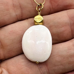 Conch Shell Drop 14K Gold Filled Pendant | Gentle Pink | 1 1/2" Long |