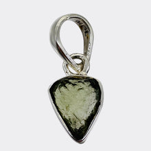 Load image into Gallery viewer, Moldavite 8.88ct Sterling Silver Heart Pendant | 3/4&quot; Long | Green | 1 Pendant |
