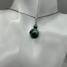 Load image into Gallery viewer, Chrysocolla Natural Semi Precious Stone Sterling Silver Pendant | 1 1/4&quot; Long|
